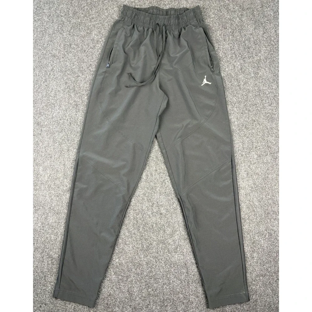 Jordan Dri-FIT Mens Small Black Athletic Training Pants Jumpman Joggers Zippered